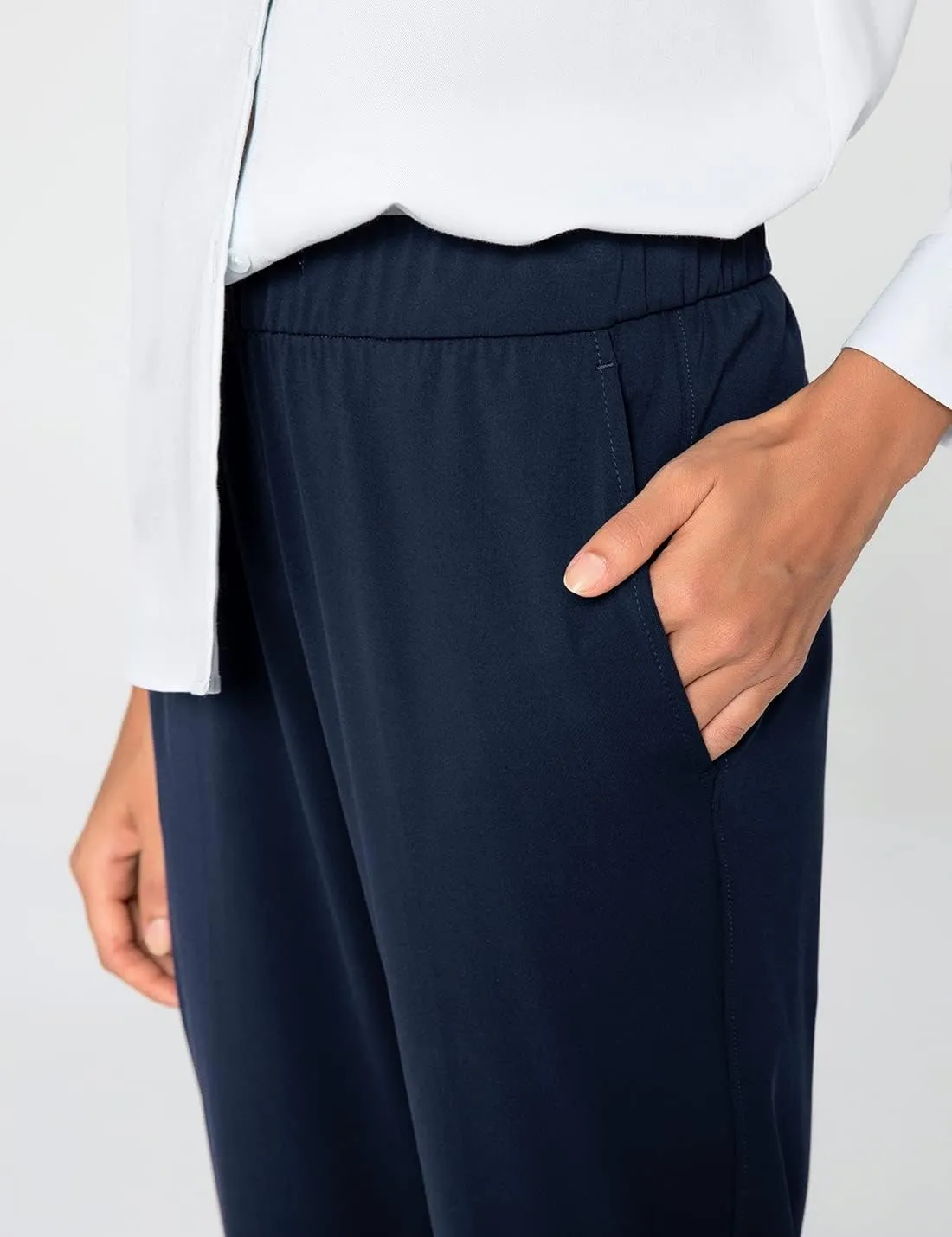 AJISAI Petite/Regular Women's 7/8 Joggers Travel Pants with Pockets Lounge Casual Stretch Workout Pants