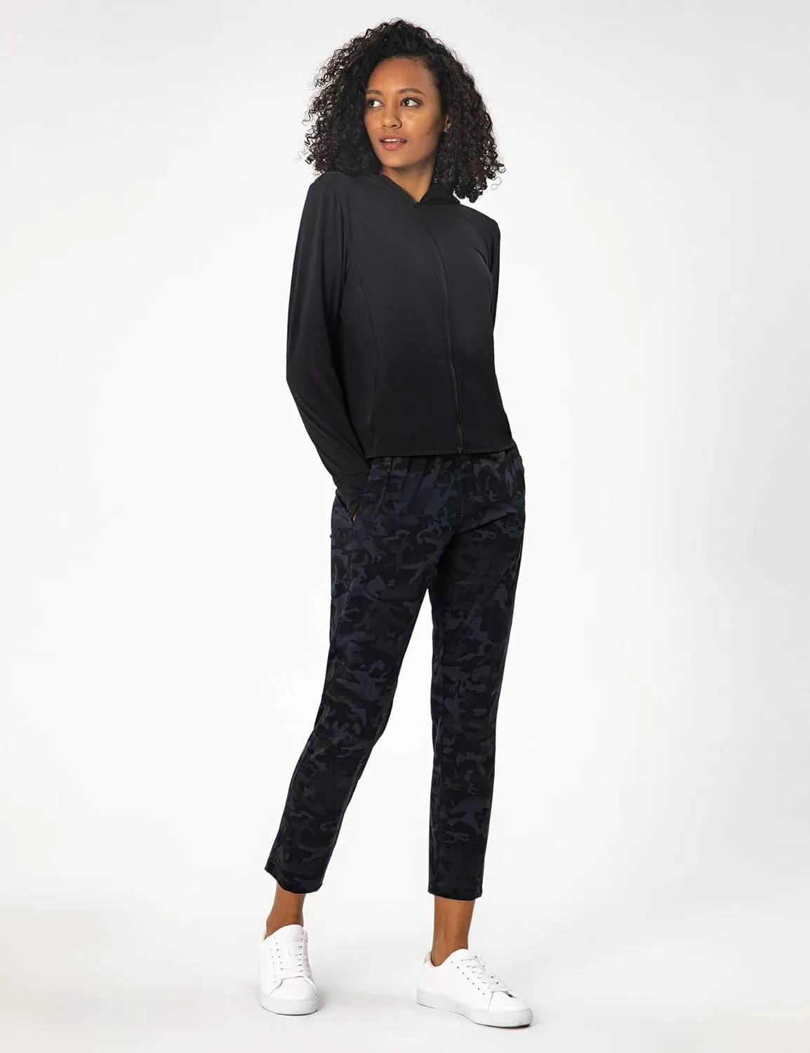AJISAI Petite/Regular Women's 7/8 Joggers Travel Pants with Pockets Lounge Casual Stretch Workout Pants