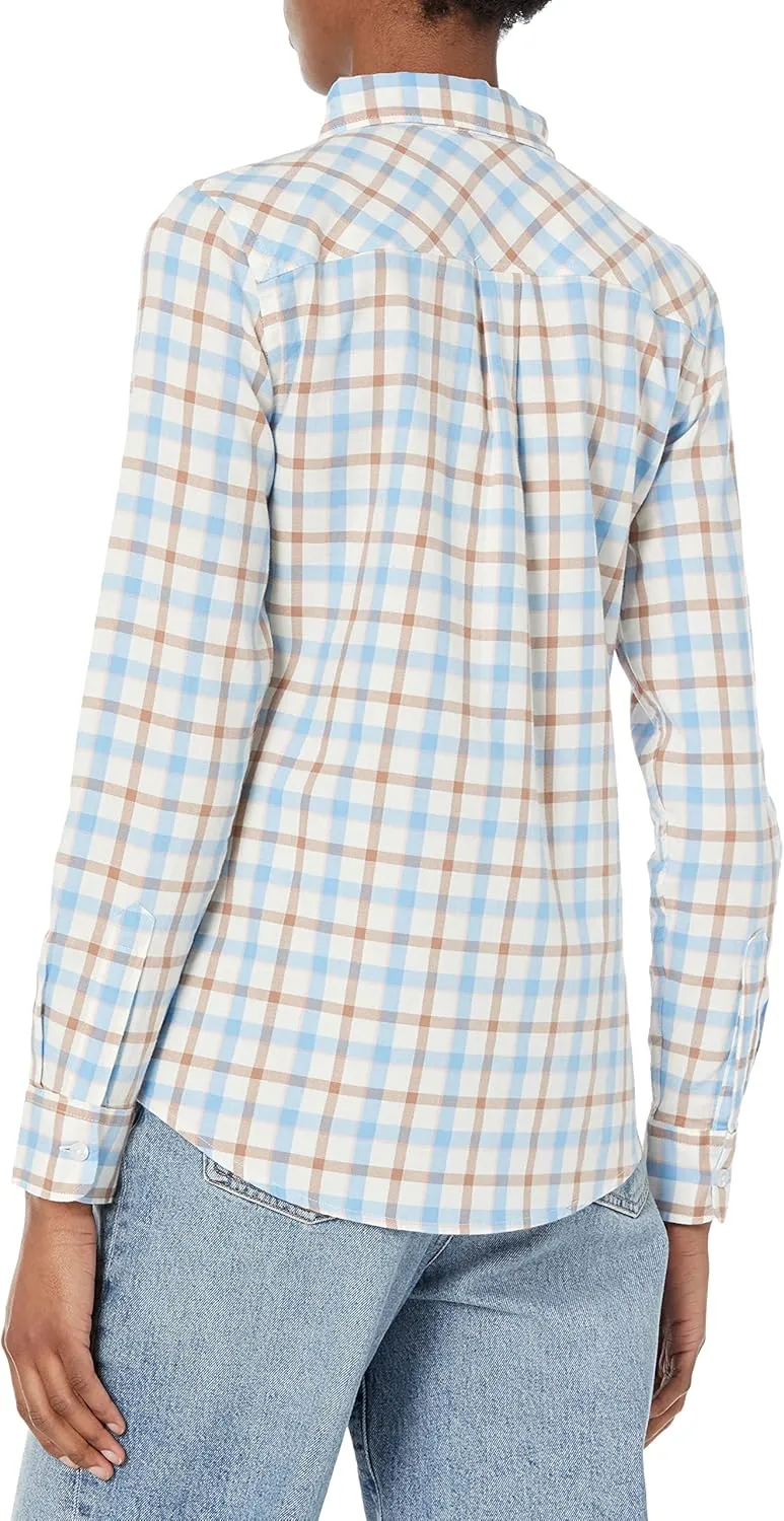 Amazon Essentials Women's Classic-Fit Long-Sleeve Lightweight Plaid Flannel Shirt