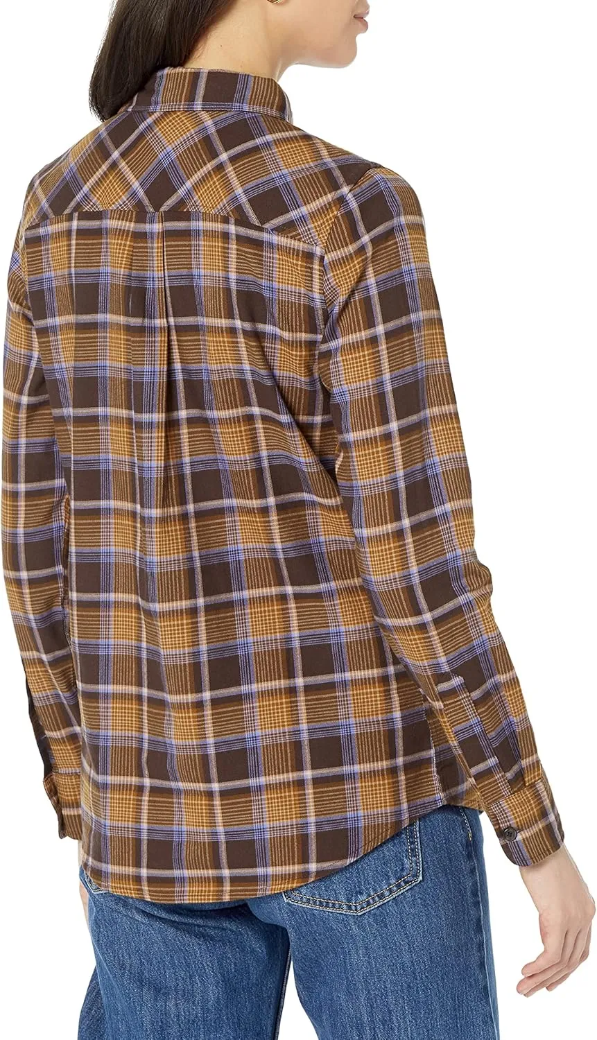 Amazon Essentials Women's Classic-Fit Long-Sleeve Lightweight Plaid Flannel Shirt
