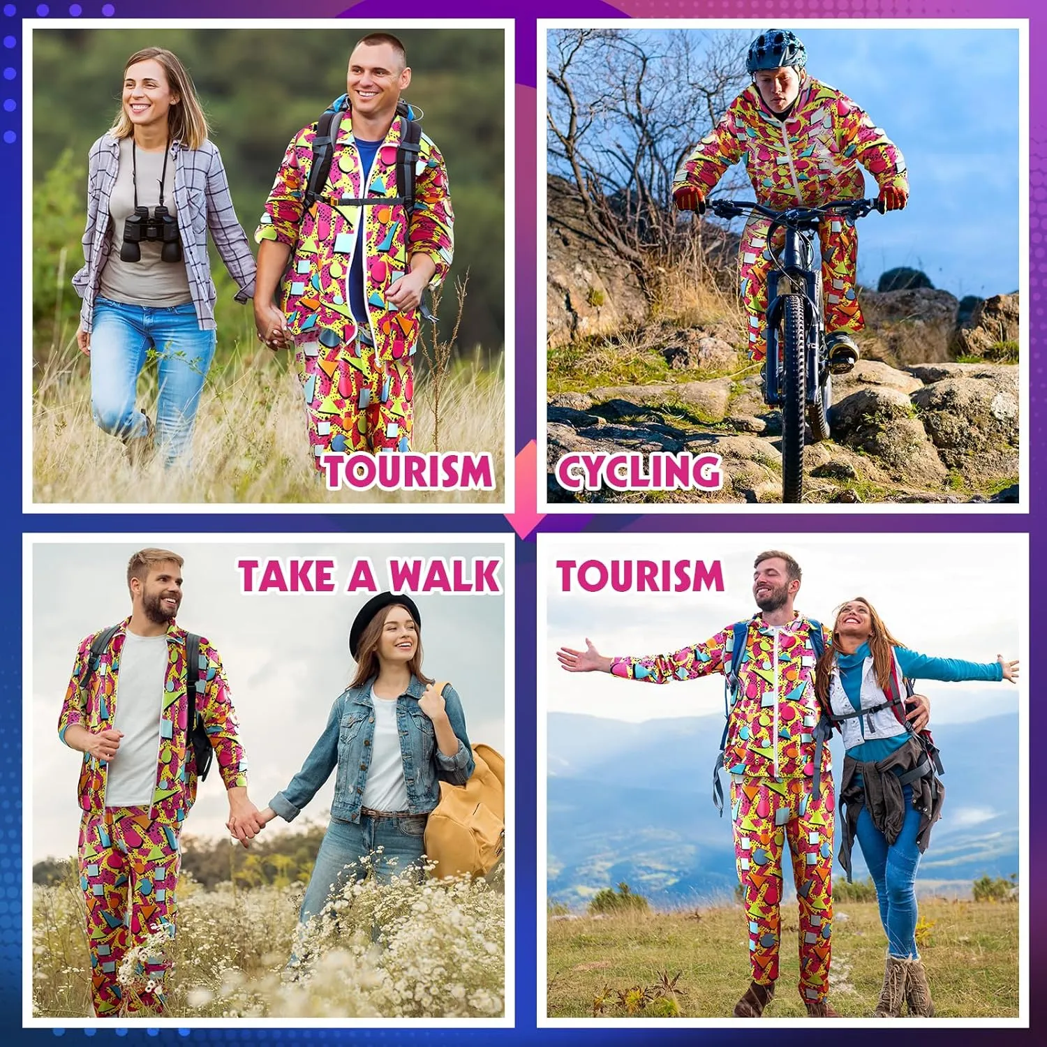 Arssm Retro 80s 90s Outfit Sets for Men Vintage Jacket and Joggers Sweatpants 80s Tracksuit Streetwear