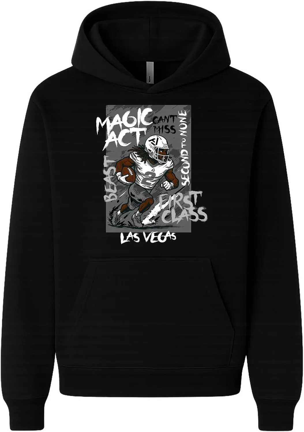 Ashton Jeanty Official Second to None Draft City Oversized Unisex Hoodie  Streetwear Athletic Fit, Midweight Fleece