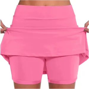 Athletic Skorts for Woman Cute Running Mini Skirt Tummy Control High Waisted Tennis Skirts with Shorts Casual Yoga Skort