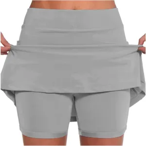 Athletic Skorts for Woman Cute Running Mini Skirt Tummy Control High Waisted Tennis Skirts with Shorts Casual Yoga Skort