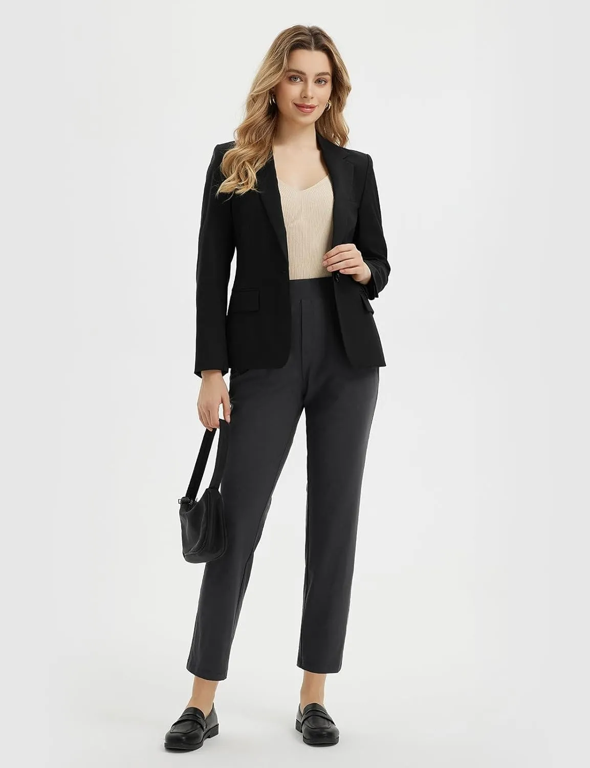 baleaf Women's Golf Pants with Belt Loops Zipper Pockets Stretch Travel Work Bussiness Dressy Casual Slacks UPF 50 