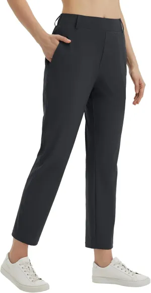 baleaf Women's Golf Pants with Belt Loops Zipper Pockets Stretch Travel Work Bussiness Dressy Casual Slacks UPF 50 