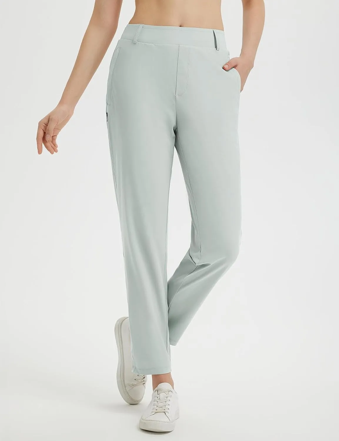 baleaf Women's Golf Pants with Belt Loops Zipper Pockets Stretch Travel Work Bussiness Dressy Casual Slacks UPF 50 