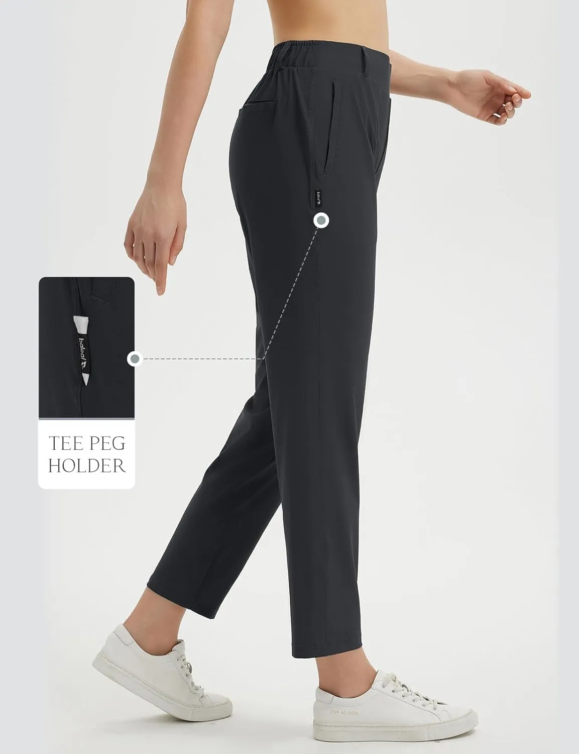 baleaf Women's Golf Pants with Belt Loops Zipper Pockets Stretch Travel Work Bussiness Dressy Casual Slacks UPF 50 
