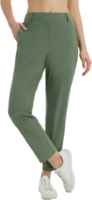 baleaf Women's Golf Pants with Belt Loops Zipper Pockets Stretch Travel Work Bussiness Dressy Casual Slacks UPF 50 