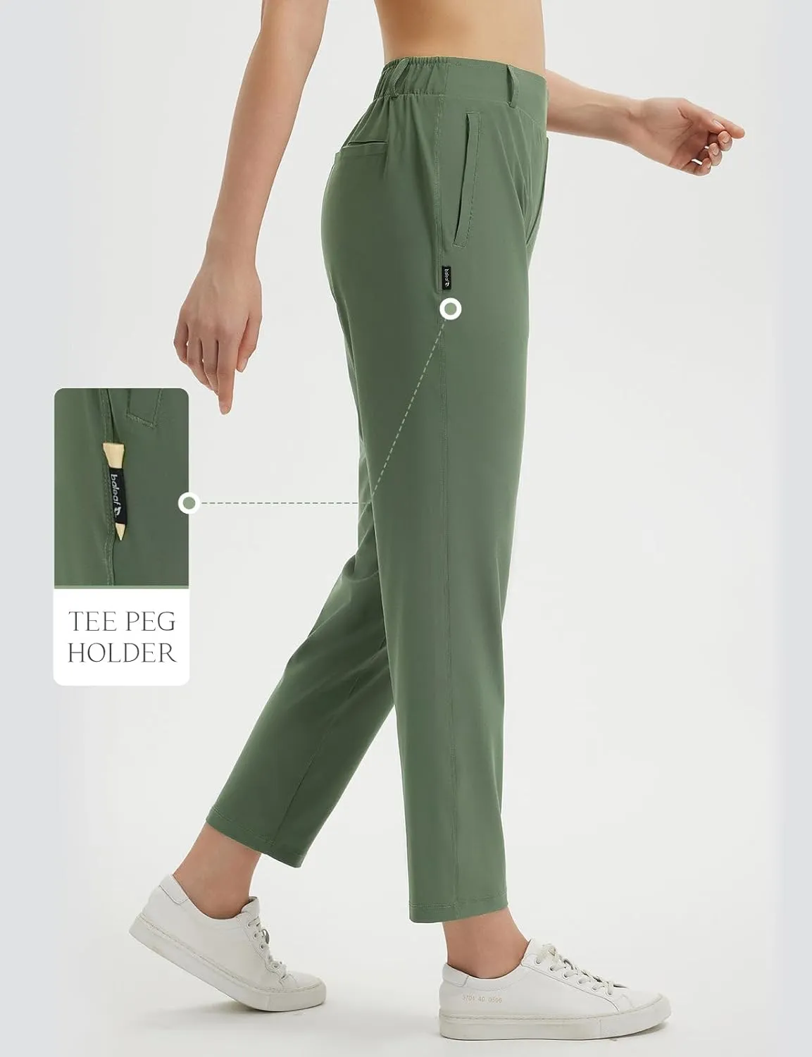 baleaf Women's Golf Pants with Belt Loops Zipper Pockets Stretch Travel Work Bussiness Dressy Casual Slacks UPF 50 