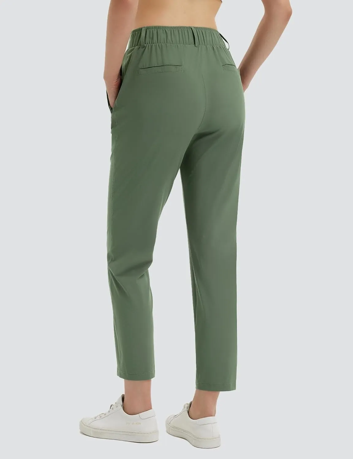 baleaf Women's Golf Pants with Belt Loops Zipper Pockets Stretch Travel Work Bussiness Dressy Casual Slacks UPF 50 