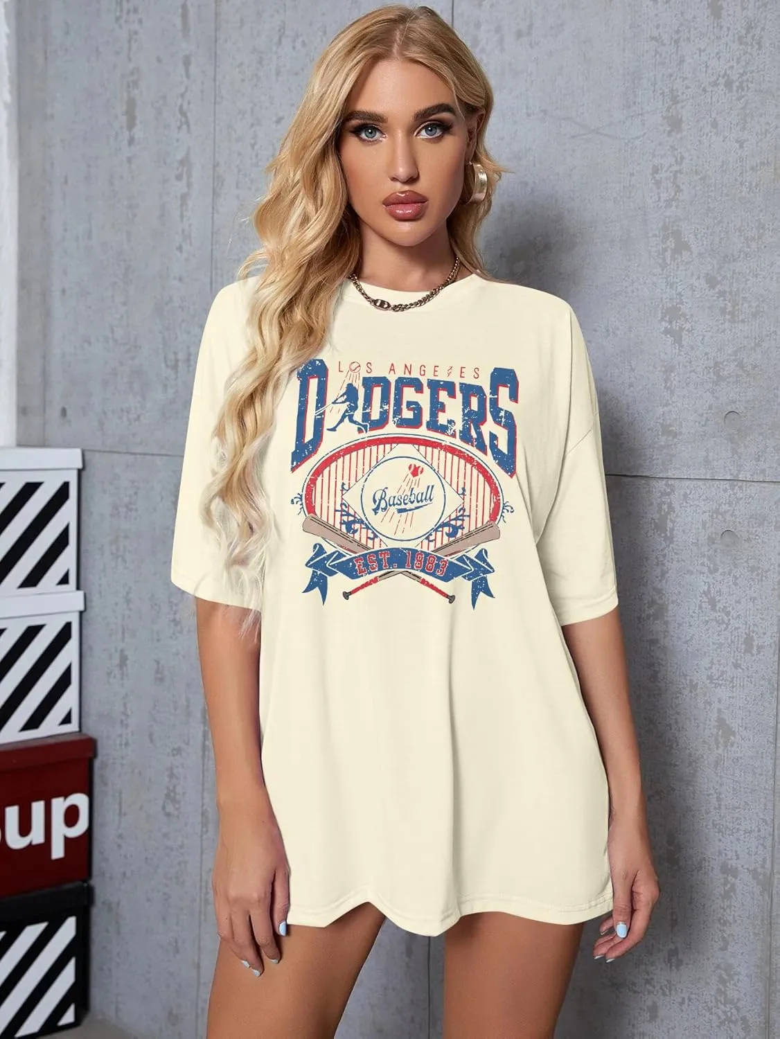 Baseball Shirts for Women Oversized Game Day Baseball Fan Shirt Baseball Mama Casual Short Sleeve Shirt