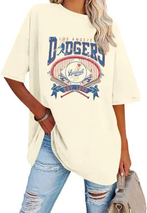 Baseball Shirts for Women Oversized Game Day Baseball Fan Shirt Baseball Mama Casual Short Sleeve Shirt