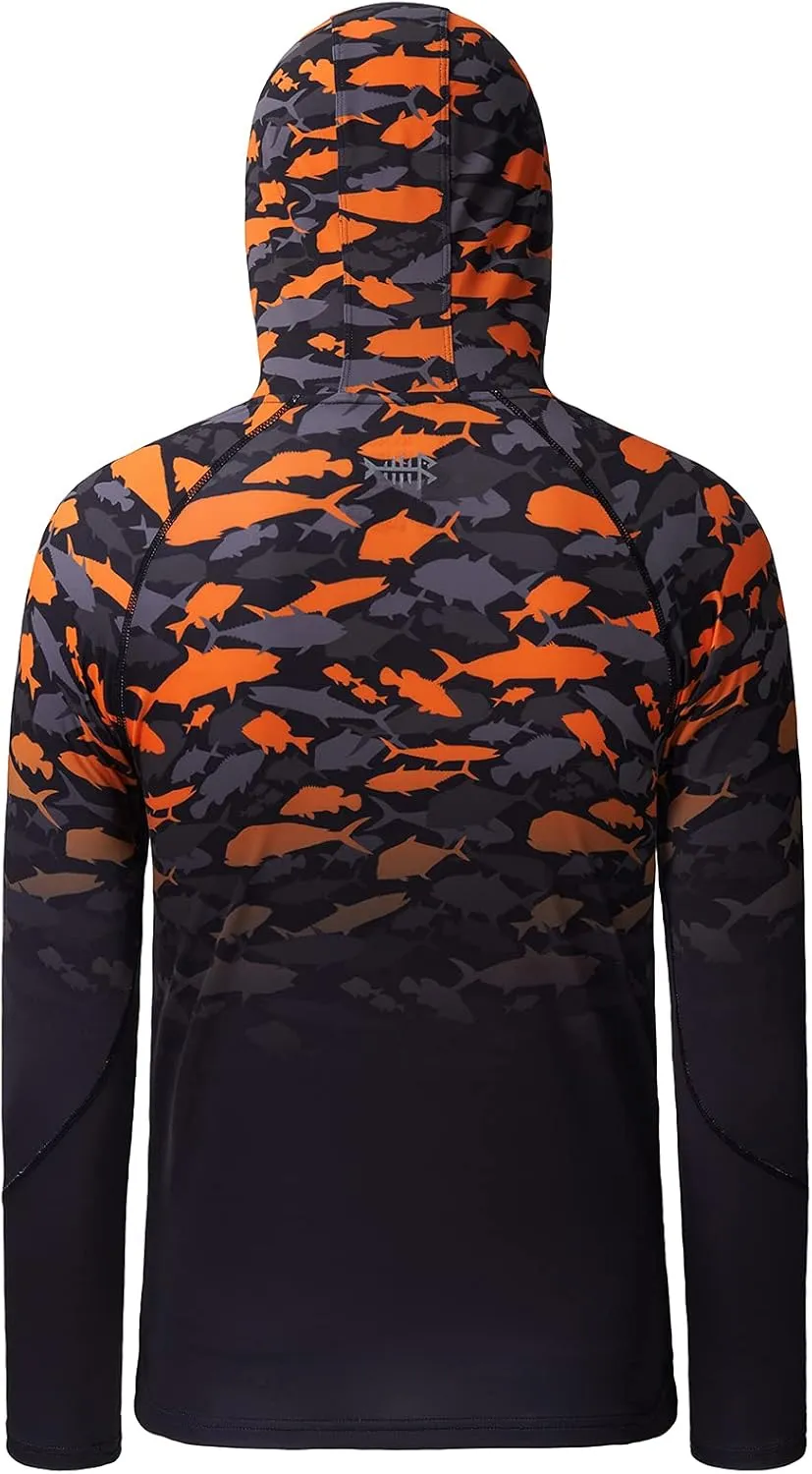 BASSDASH Youth UPF50  Performance T Shirt with Hood Long Sleeve Fishing Hiking Sun Shirt FS03Y