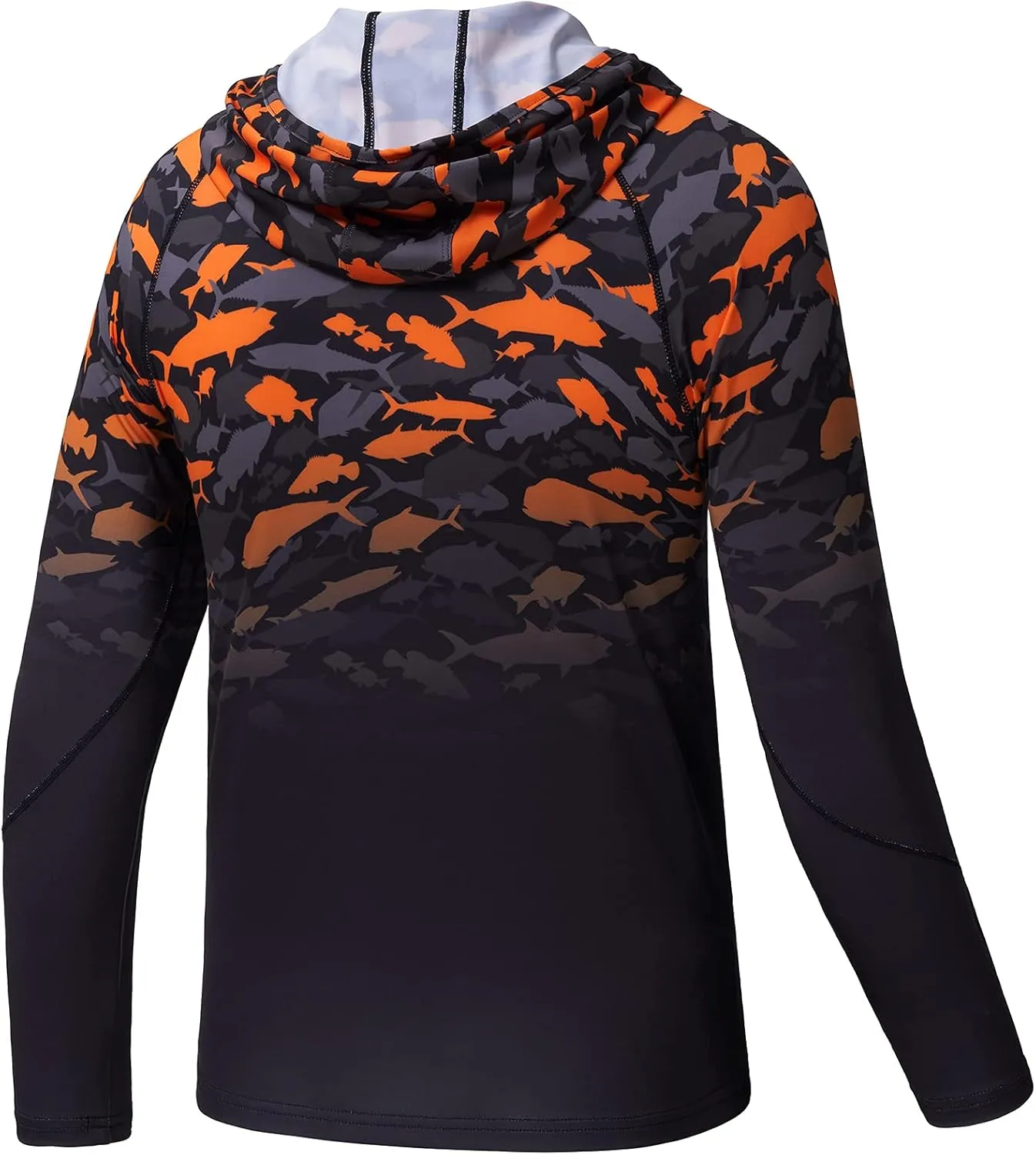 BASSDASH Youth UPF50  Performance T Shirt with Hood Long Sleeve Fishing Hiking Sun Shirt FS03Y