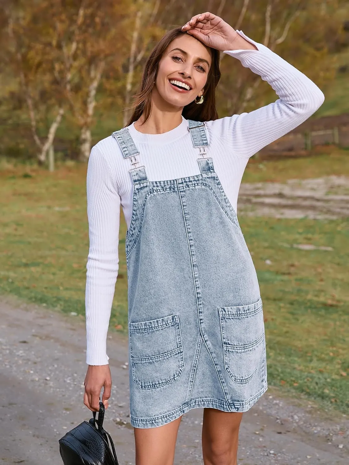 BerryGo Women's Denim Overall Jean Sleeveless Romper 2025 Mini Pinafore Dress Shorts Jumper With Pocket