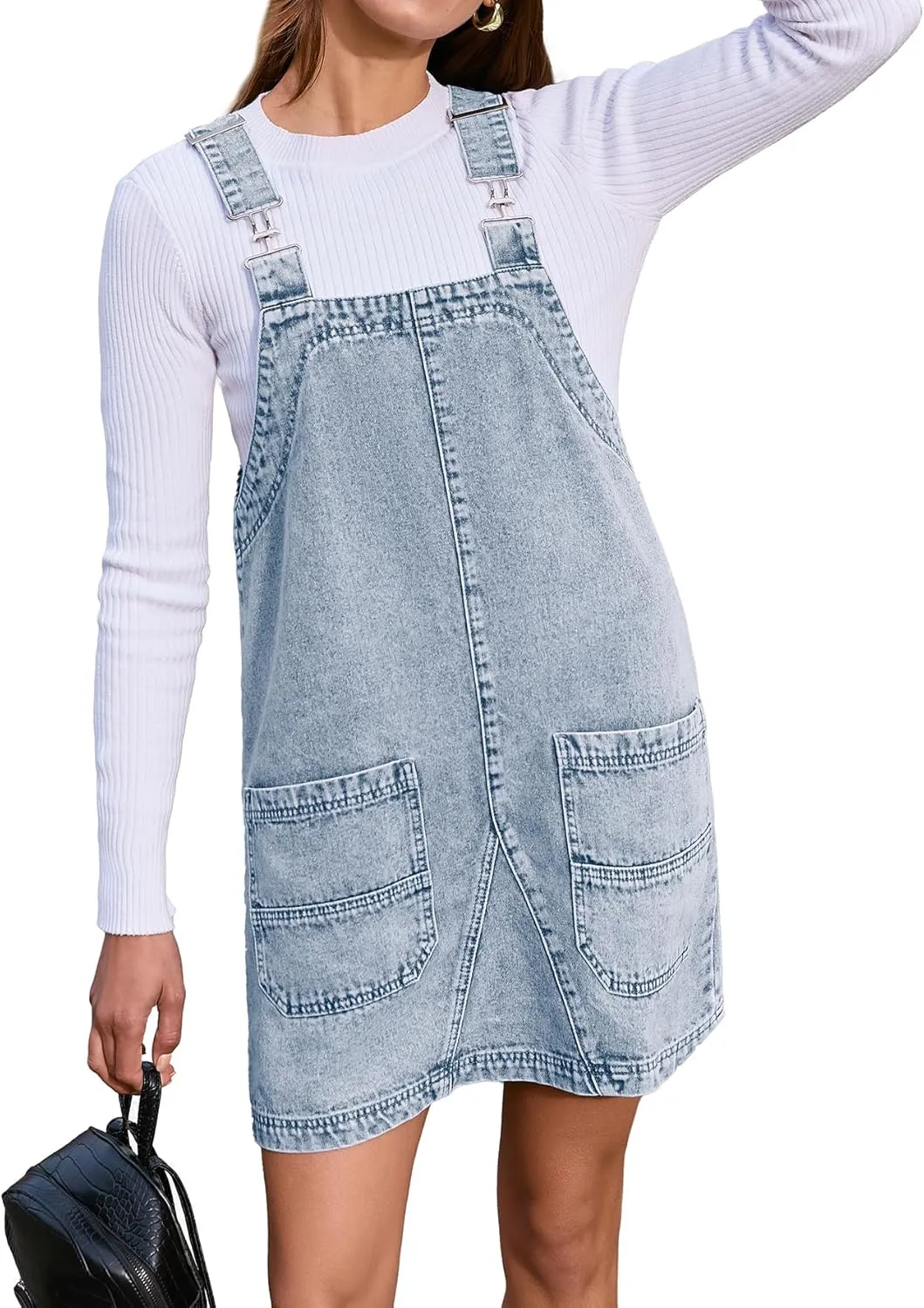 BerryGo Women's Denim Overall Jean Sleeveless Romper 2025 Mini Pinafore Dress Shorts Jumper With Pocket