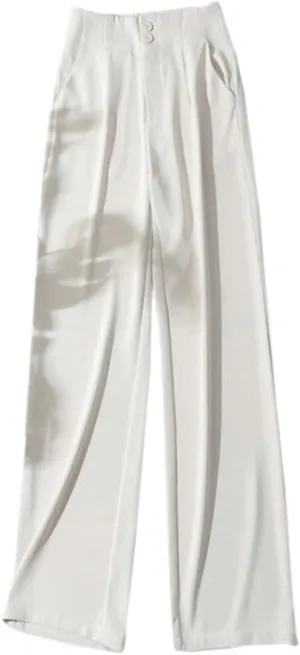 Betusline Women's Vintage Slight Pleats Wide Dress Pants