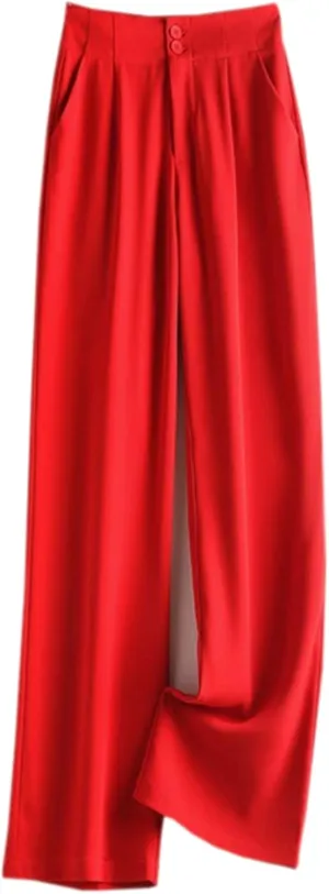 Betusline Women's Vintage Slight Pleats Wide Dress Pants