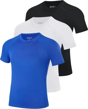 Blueleaf Boys Compression Shirt Short Sleeve Youth Basketball Football Undershirt Kids Quick Dry Athletic Base Layer T-Shirt
