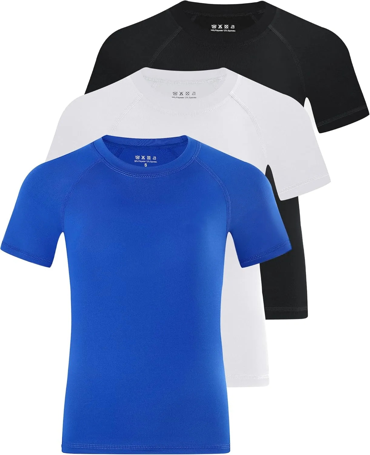 Blueleaf Boys Compression Shirt Short Sleeve Youth Basketball Football Undershirt Kids Quick Dry Athletic Base Layer T-Shirt
