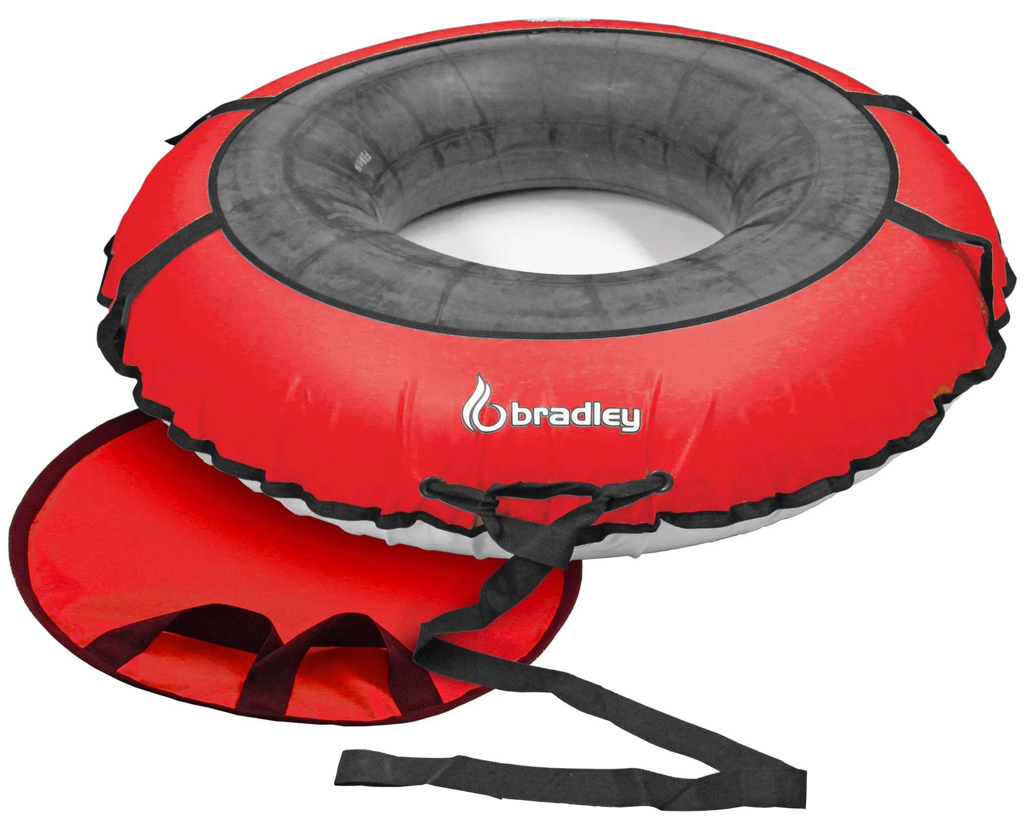 Bradley Colossal 60" Snow Tube with Slick, Heavy-Duty Bottom for Fast Sledding  Large Rubber Truck Tire Tube with Cover, 4 Handles, Patented Tow Strap and made in USA