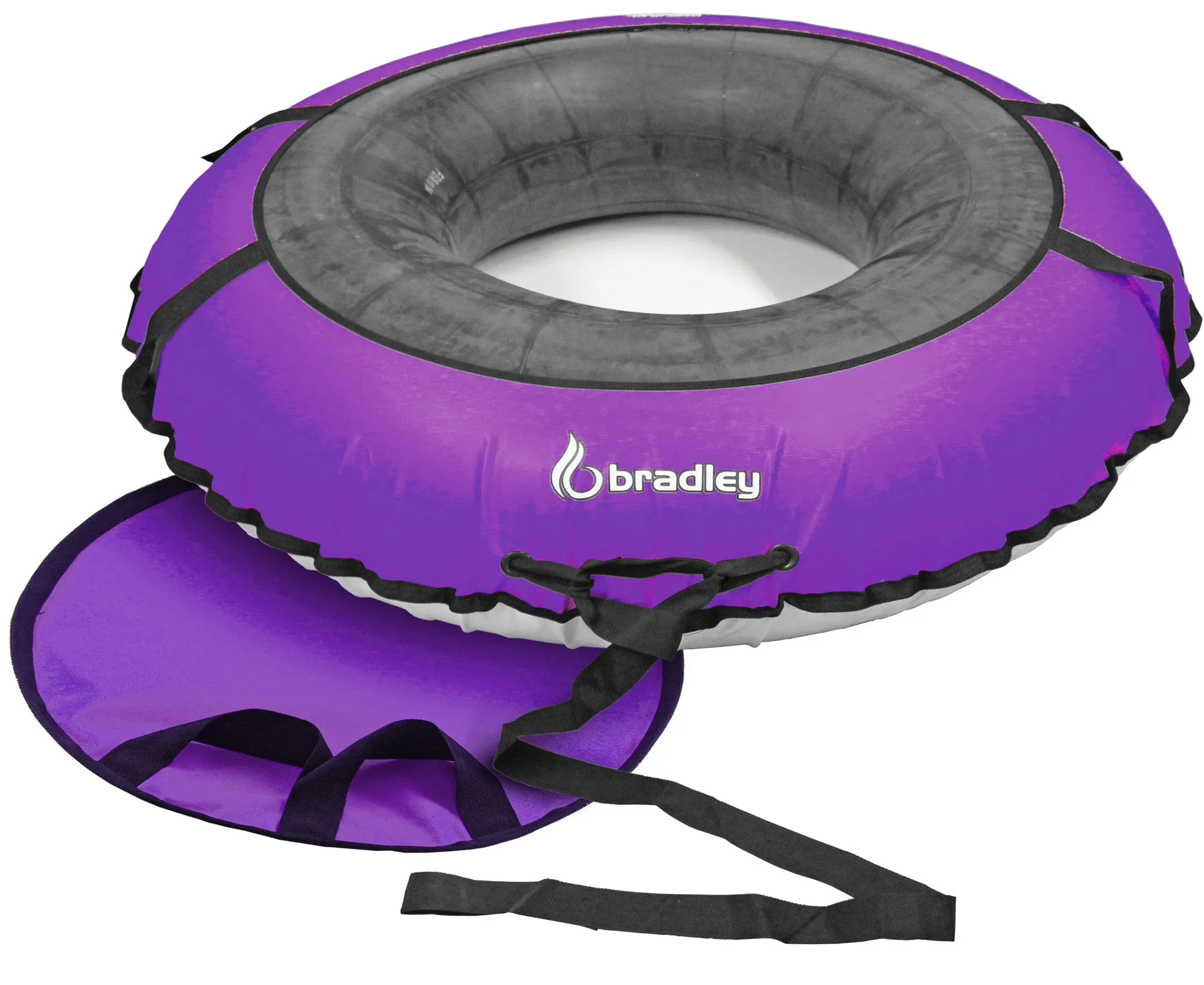 Bradley Colossal 60" Snow Tube with Slick, Heavy-Duty Bottom for Fast Sledding  Large Rubber Truck Tire Tube with Cover, 4 Handles, Patented Tow Strap and made in USA
