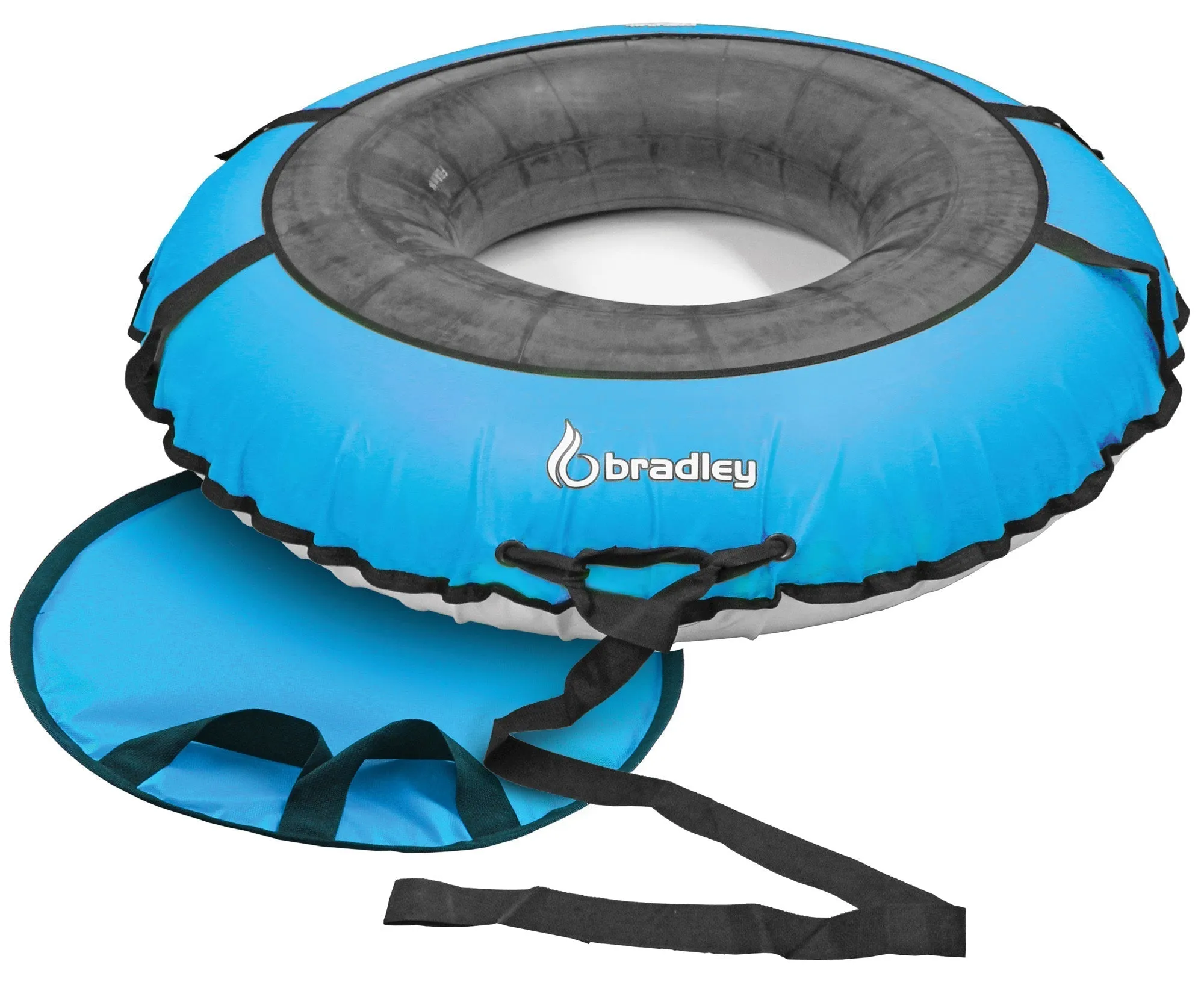 Bradley Colossal 60" Snow Tube with Slick, Heavy-Duty Bottom for Fast Sledding  Large Rubber Truck Tire Tube with Cover, 4 Handles, Patented Tow Strap and made in USA