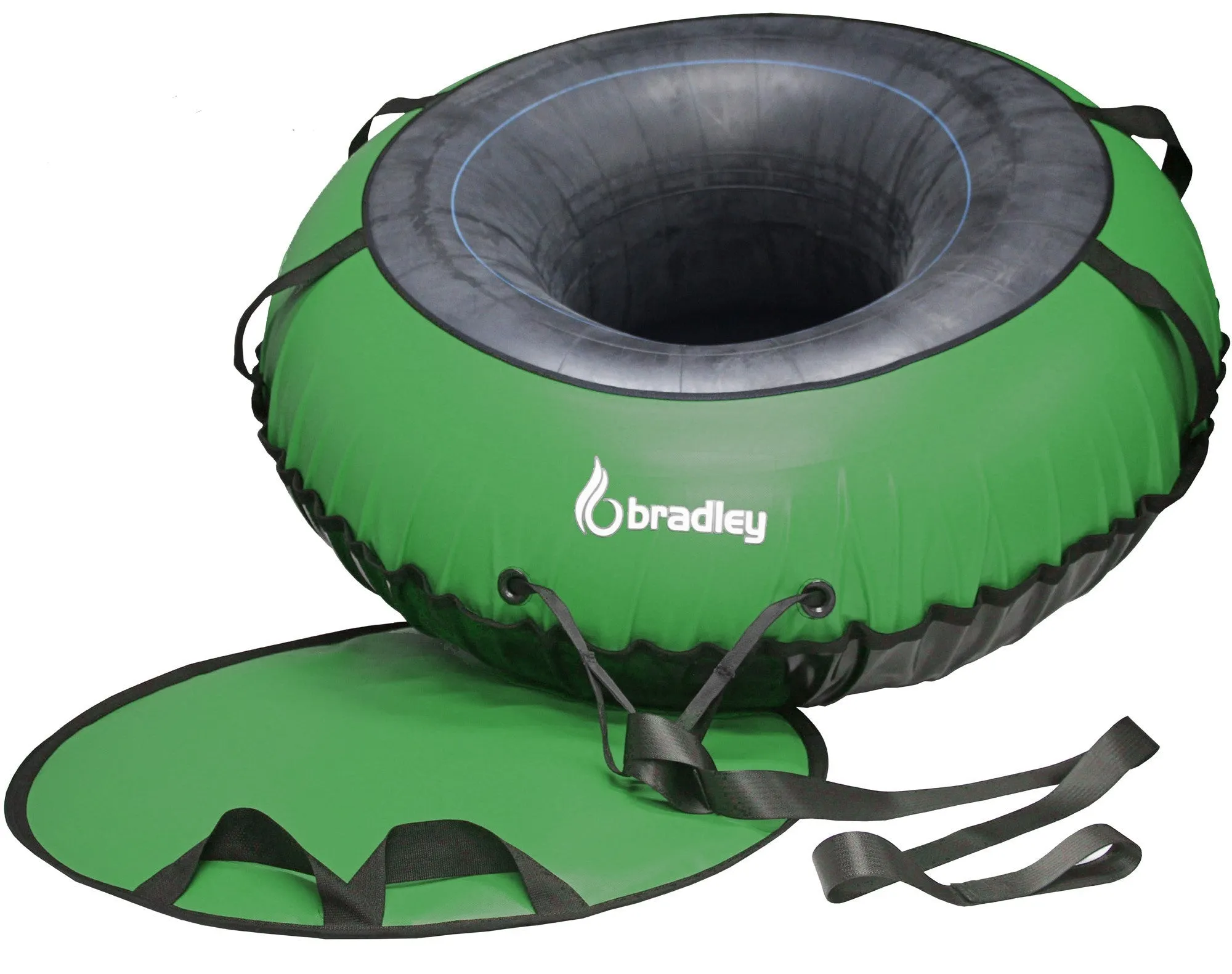 Bradley Colossal 60" Snow Tube with Slick, Heavy-Duty Bottom for Fast Sledding  Large Rubber Truck Tire Tube with Cover, 4 Handles, Patented Tow Strap and made in USA
