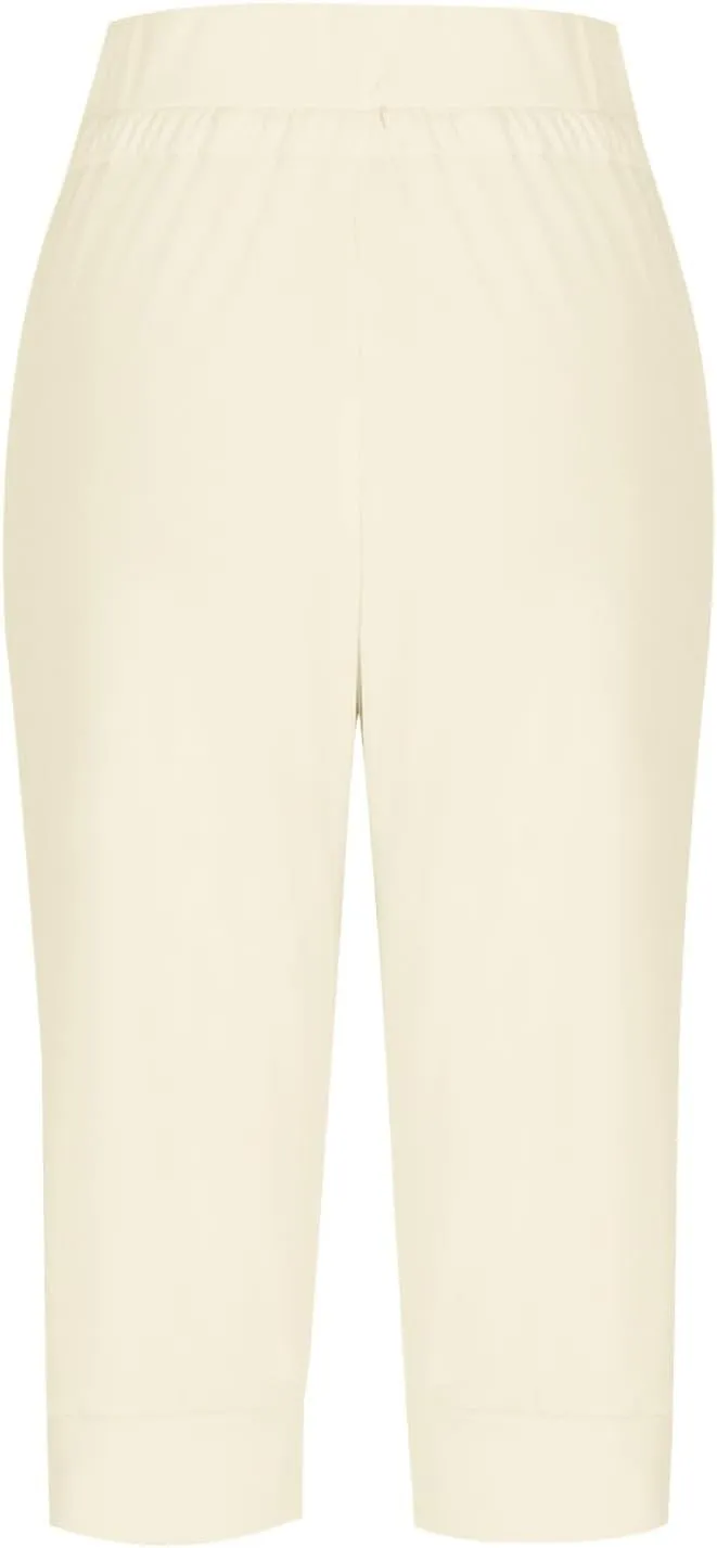 Capri Pants for Women,High Waisted Drawstring Joggers Stretch Lightweight Casual Hiking Pant Capri with Pockets