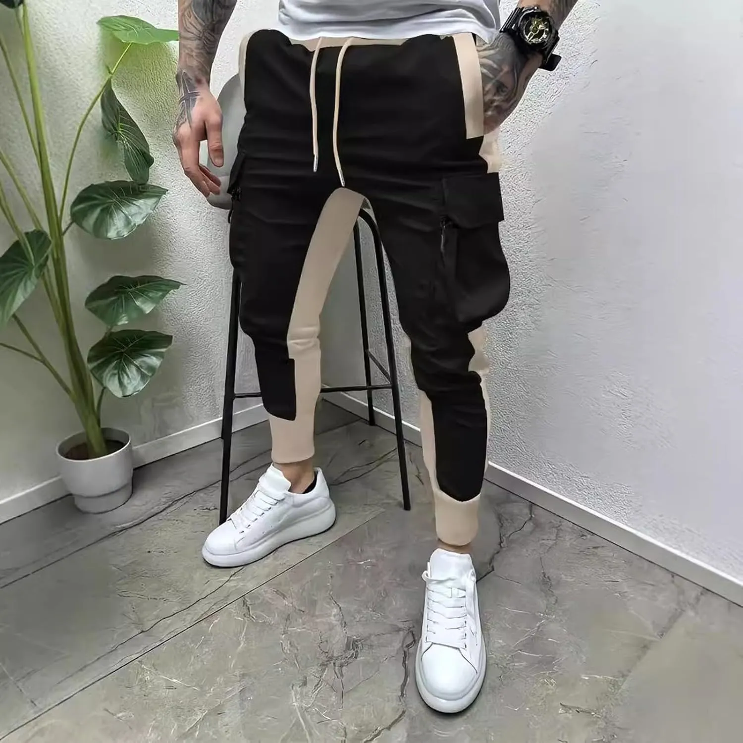 Cargo Pants for Men Men's Spring Summer and Autumn Casual Mid Elastic Multi Pocket Slim Fit Overalls Outdoor Pantalones