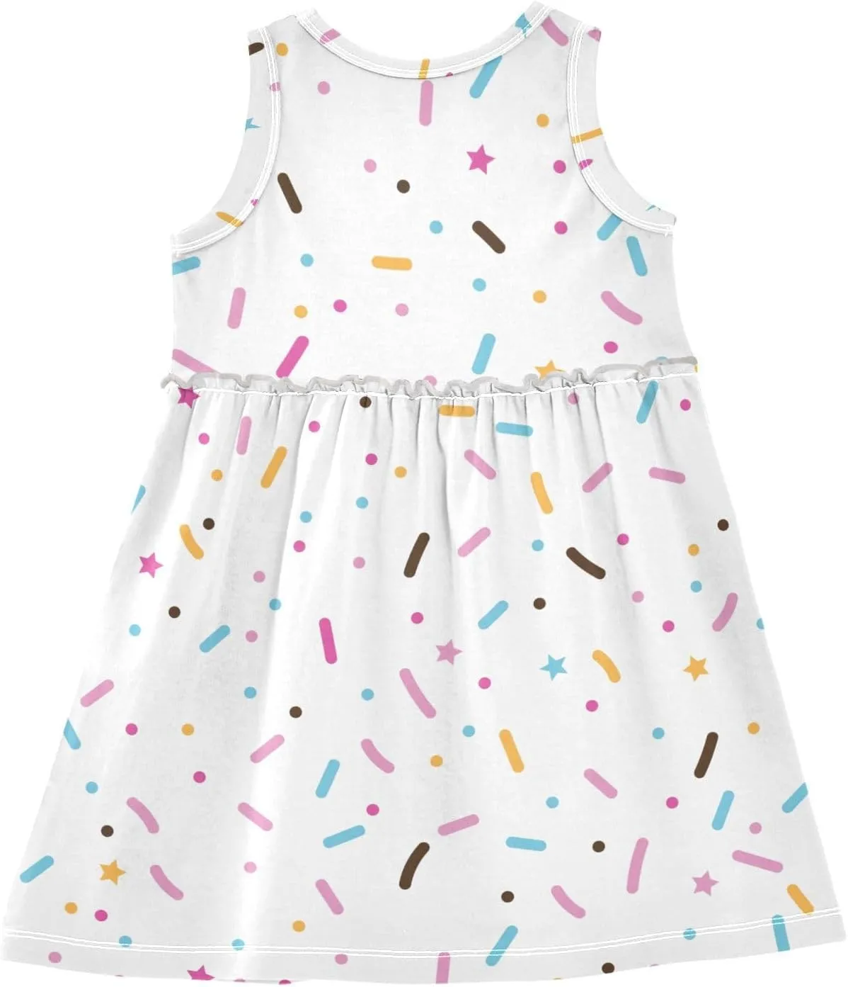 CaTaKu Girls' Sleeveless Dresses Toddler Girls Cute Print Summer Dresses for Girls Cotton Clothes School Outfits 2-8Y