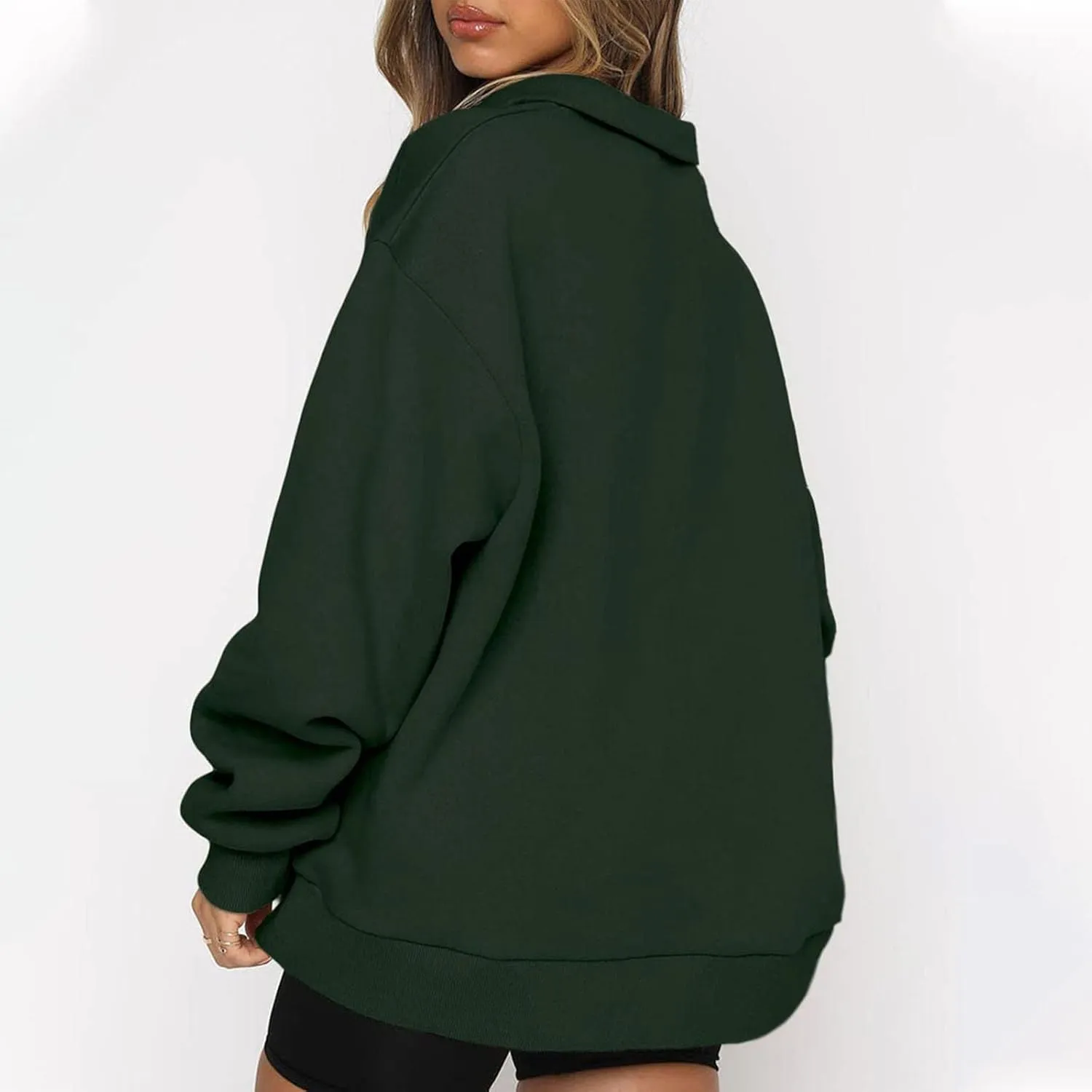Ceboyel Women Half Zip Sweatshirt Oversized Long Sleeve Pullover Tops Trendy Hoodie Sweaters Teen Girls Fall Y2K Clothes 2023