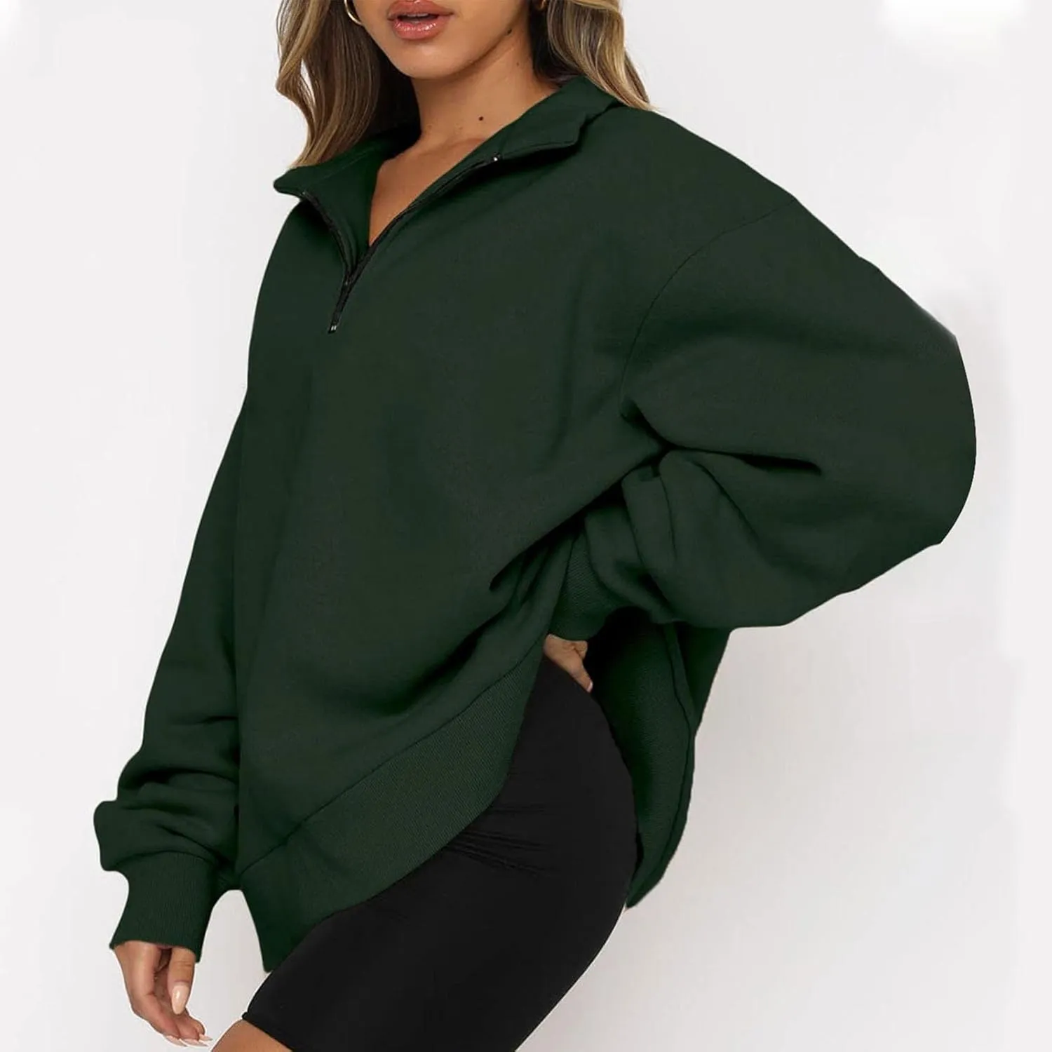 Ceboyel Women Half Zip Sweatshirt Oversized Long Sleeve Pullover Tops Trendy Hoodie Sweaters Teen Girls Fall Y2K Clothes 2023