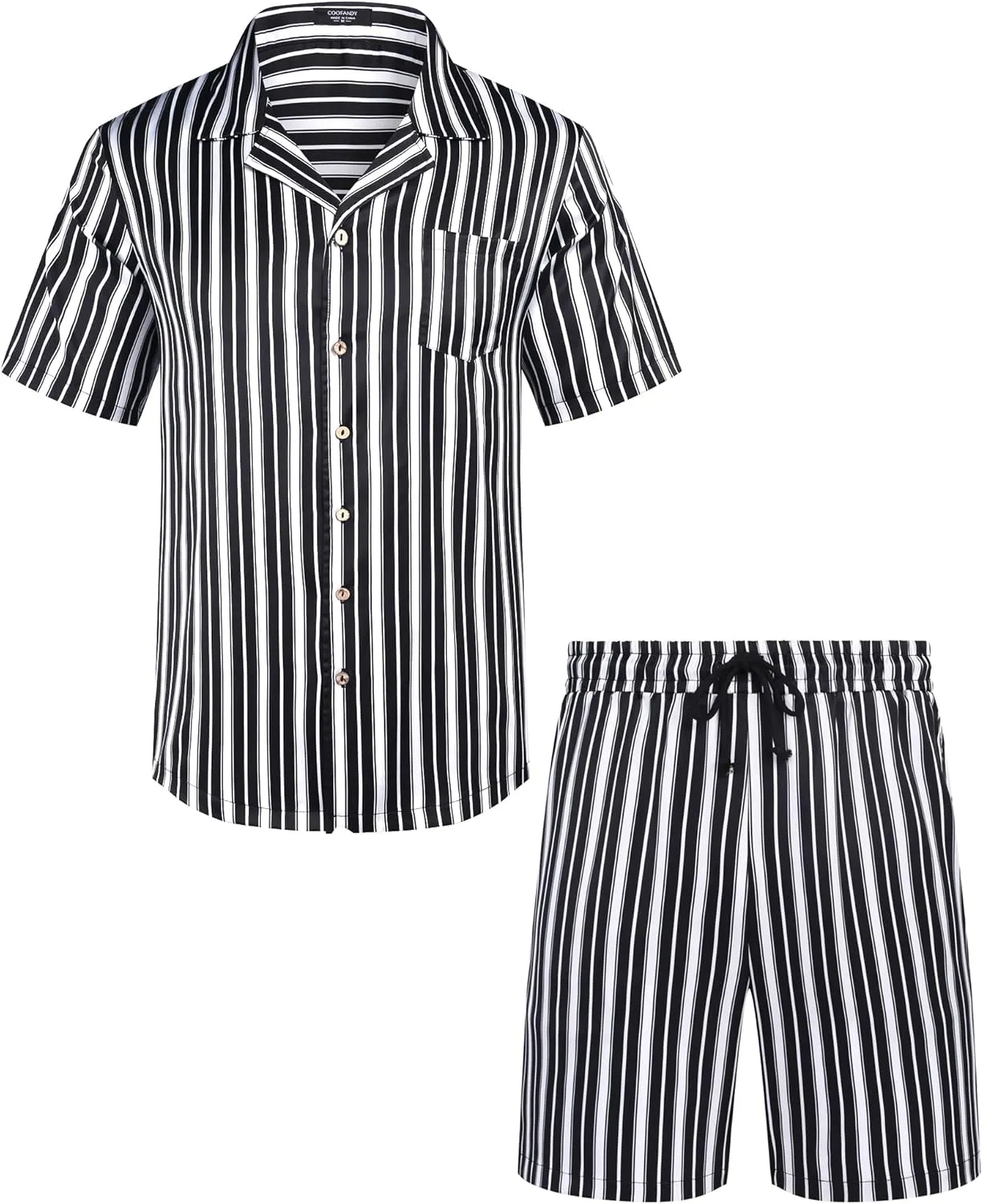 COOFANDY Mens Hawaiian Shirt and Shorts Set 2 Piece Vacation Outfits Floral Button Down Shirt