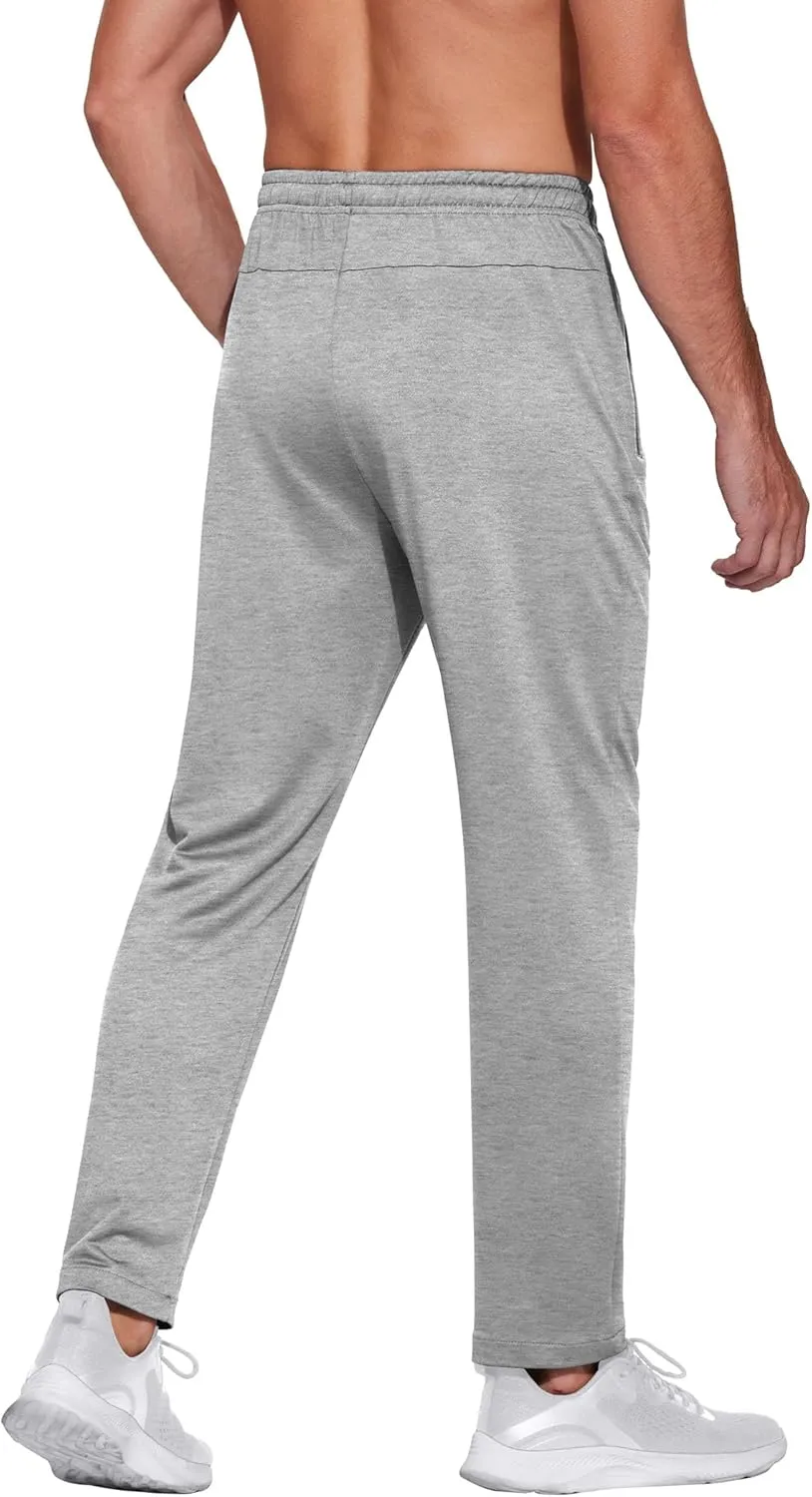COOFANDY Men's Sweatpants Open Bottom Lightweight Athletic Running Joggers Gym Workout Pants with Zipper Pockets
