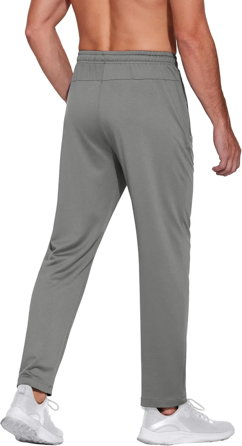 COOFANDY Men's Sweatpants Open Bottom Lightweight Athletic Running Joggers Gym Workout Pants with Zipper Pockets