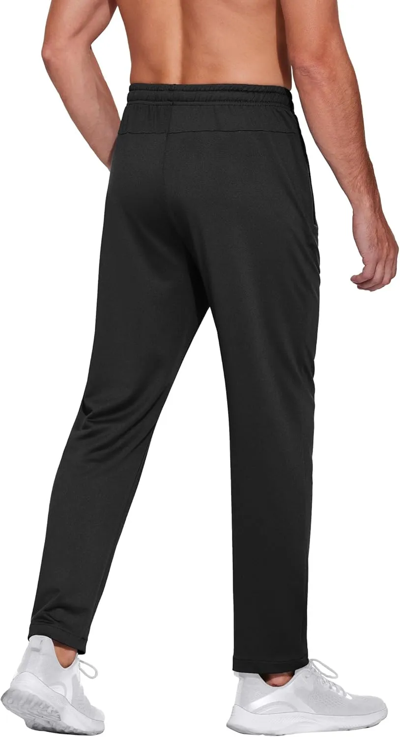 COOFANDY Men's Sweatpants Open Bottom Lightweight Athletic Running Joggers Gym Workout Pants with Zipper Pockets