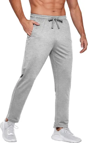 COOFANDY Men's Sweatpants Open Bottom Lightweight Athletic Running Joggers Gym Workout Pants with Zipper Pockets