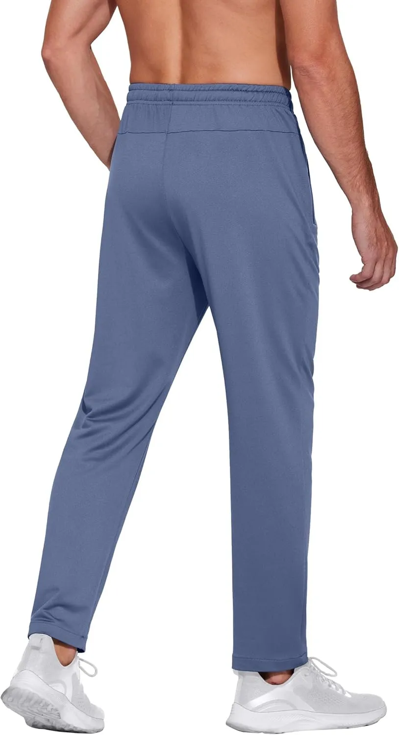 COOFANDY Men's Sweatpants Open Bottom Lightweight Athletic Running Joggers Gym Workout Pants with Zipper Pockets
