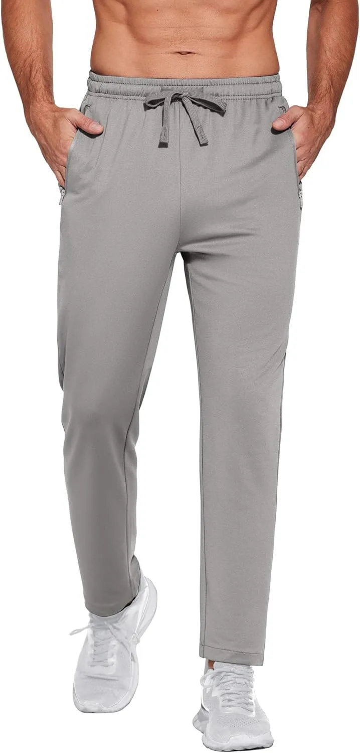 COOFANDY Men's Sweatpants Open Bottom Lightweight Athletic Running Joggers Gym Workout Pants with Zipper Pockets