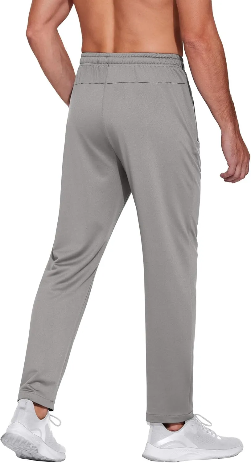COOFANDY Men's Sweatpants Open Bottom Lightweight Athletic Running Joggers Gym Workout Pants with Zipper Pockets