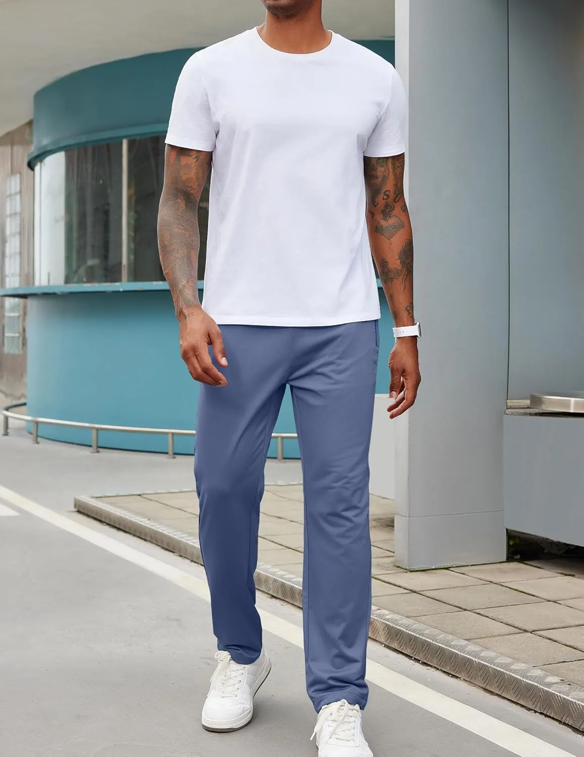 COOFANDY Men's Sweatpants Open Bottom Lightweight Athletic Running Joggers Gym Workout Pants with Zipper Pockets