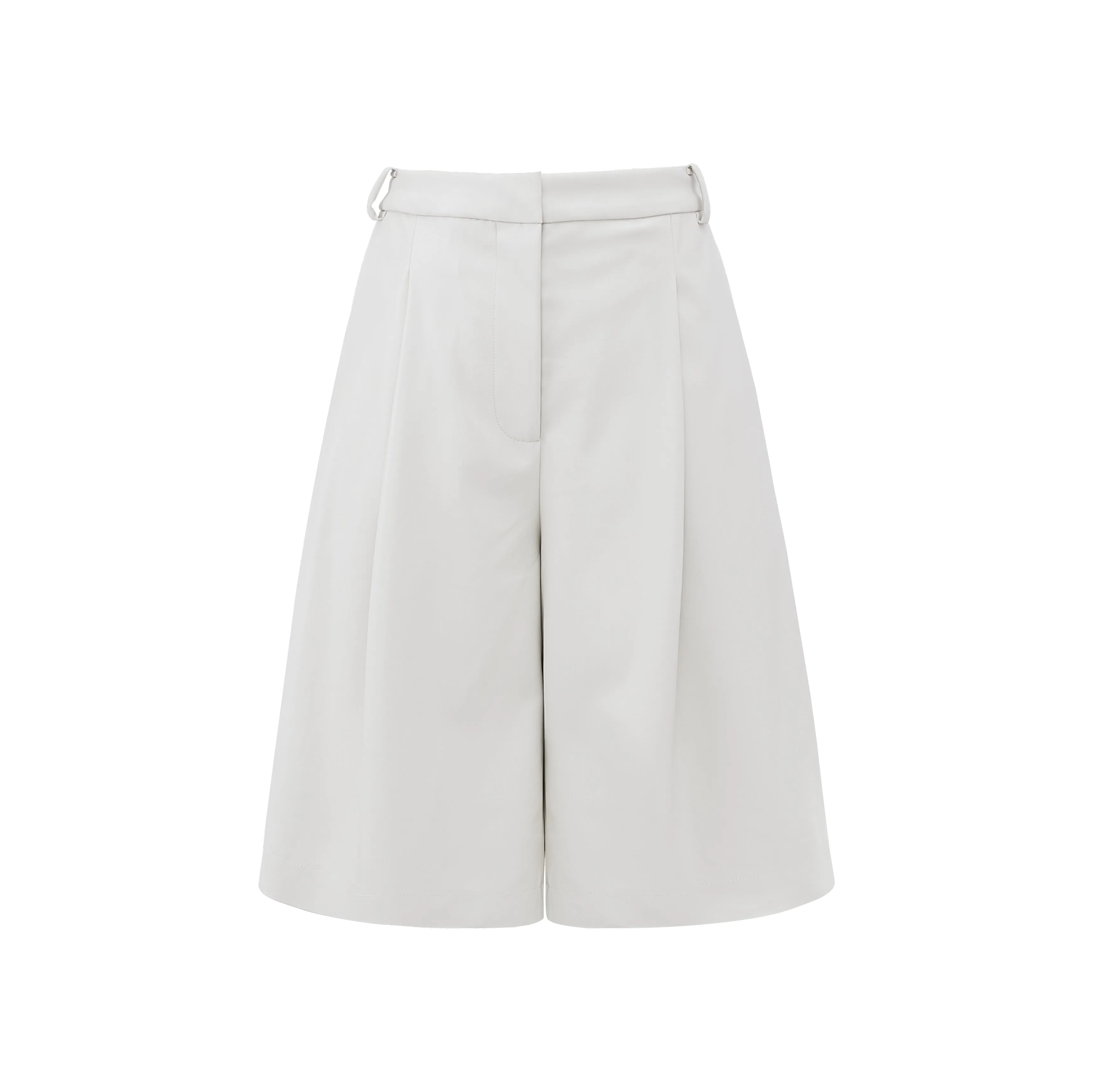 Cream Suede Wide Leg Shorts