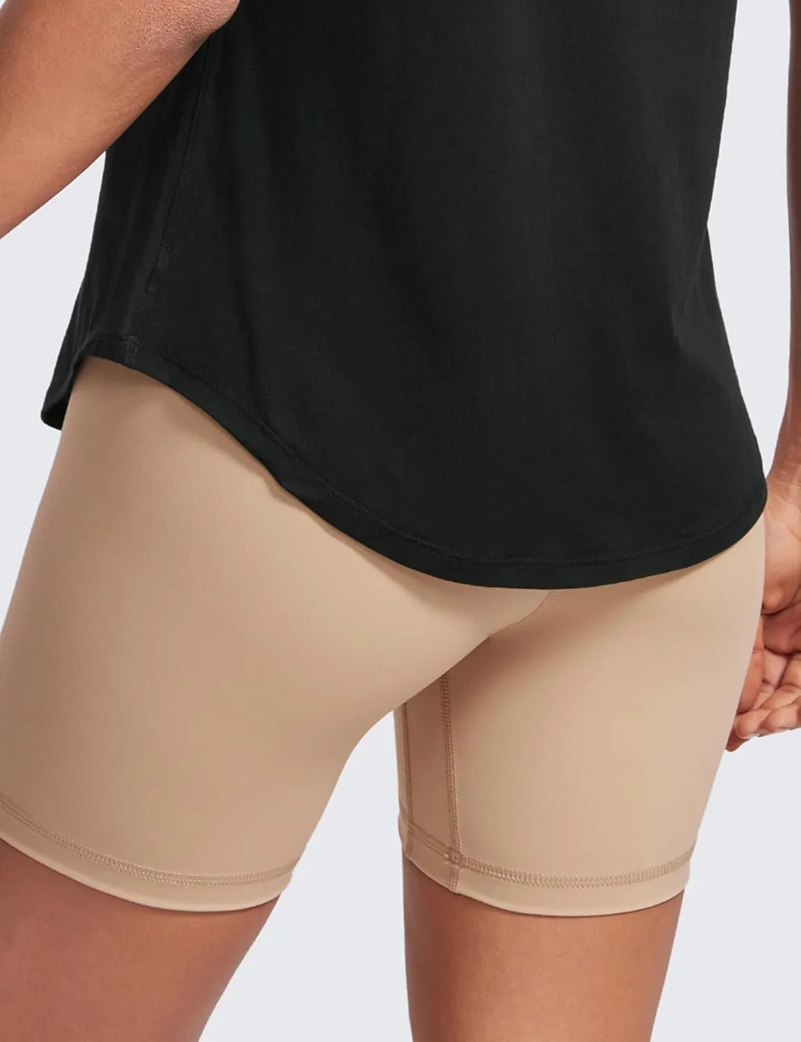 CRZ YOGA Pima Cotton Womens Short Sleeve Shirt Loose Casual Yoga T-Shirt Athletic Workout Tops