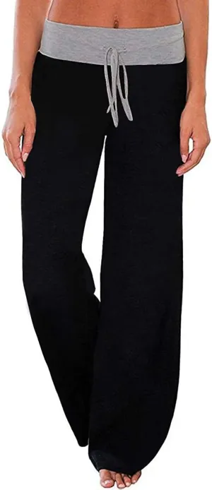 Elsofer Women's Pajama Lounge Pants Floral Print Comfy Casual Stretch Palazzo Drawstring Pj Bottoms Pants Wide Leg
