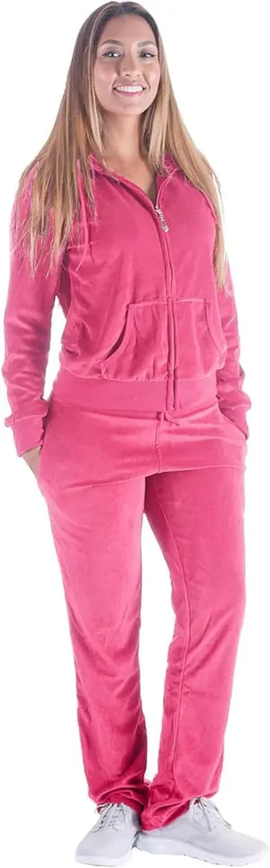 Facitisu Tracksuit for Women Set 2 Piece Joggers Velour Jogging Sweat Outfits Hoodie and Sweatpants Set
