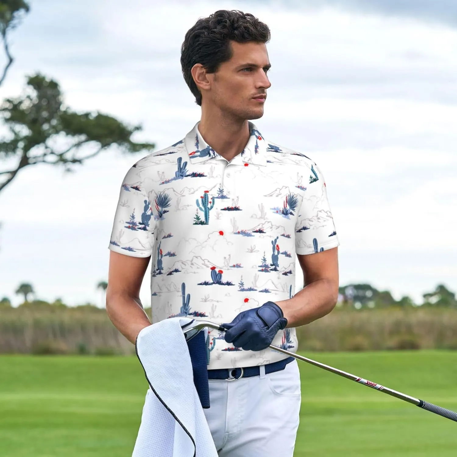 Funny Couple Golf Shirts,Matching Hawaiian Golf Shirt for Couple,Moisture Wicking Couple Polo Shirt for Men Women