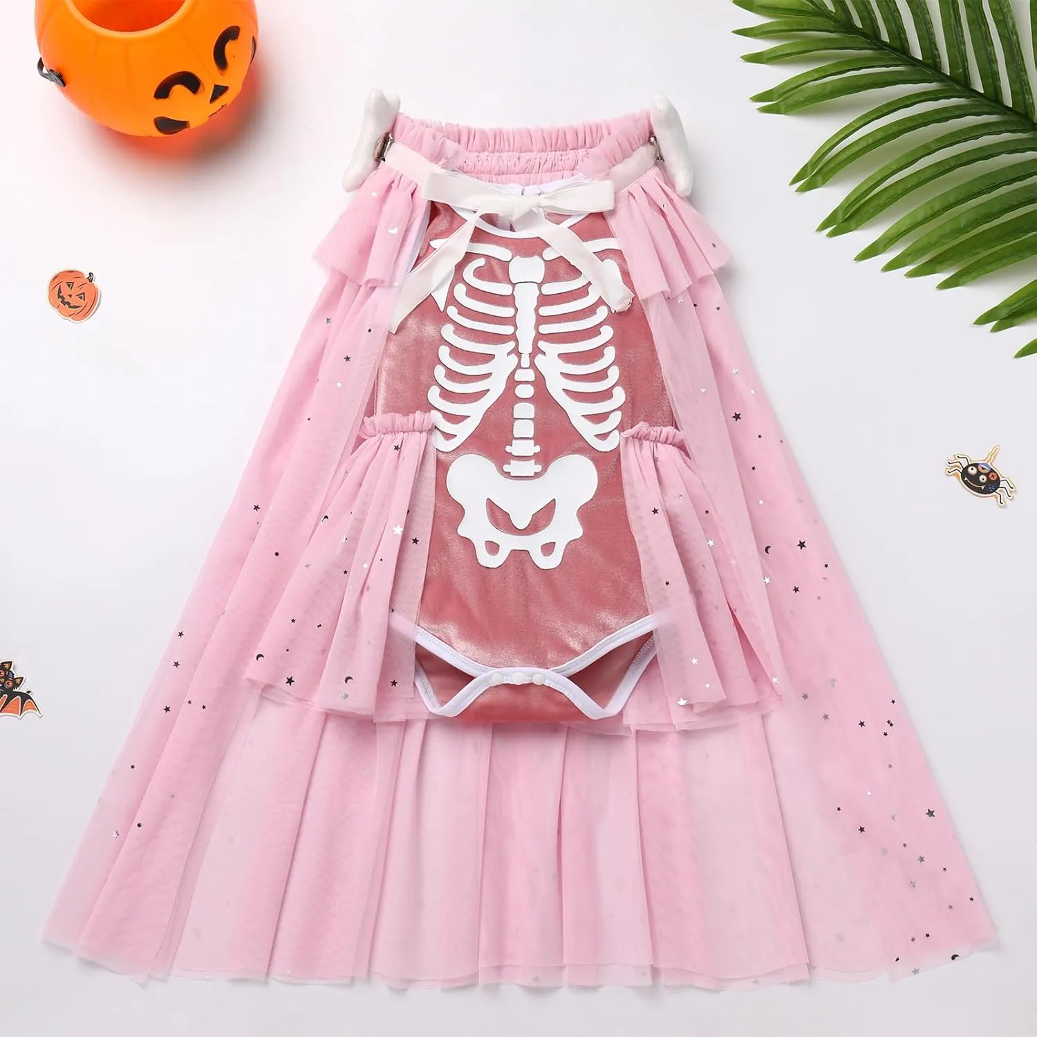 FYMNSI Newborn Baby Boys Girls Halloween Costumes Toddler Sleeveless Velvet Romper Onesie and Cloak Halloween Scary Outfits