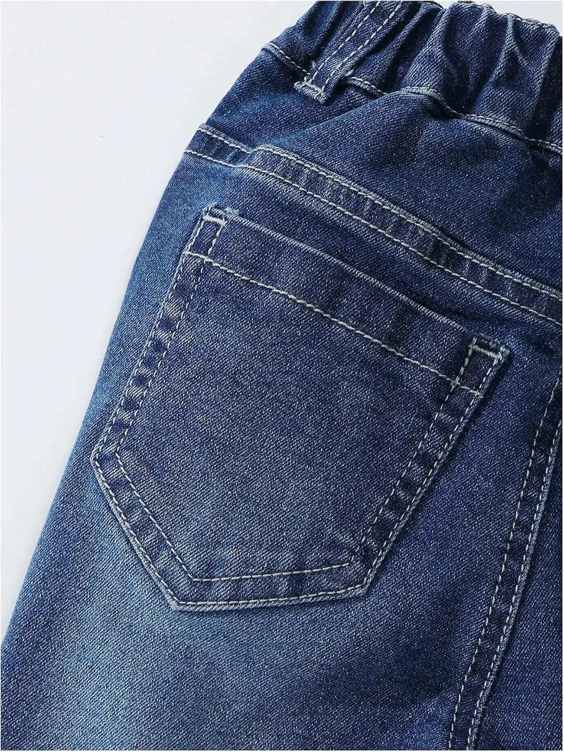 GORGLITTER Girl's Denim Jeans Baggy Graphic Elastic Waist Straight Leg Pants Butterfly Ripped Wide Leg Joggers